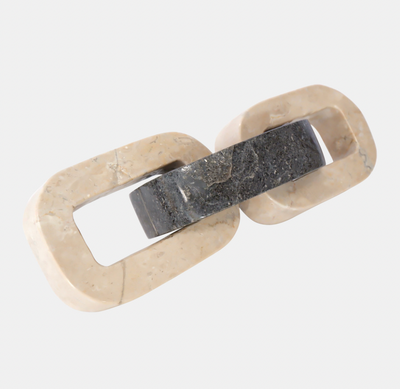 Marble 3 Linked Chain Dk GraY ivory