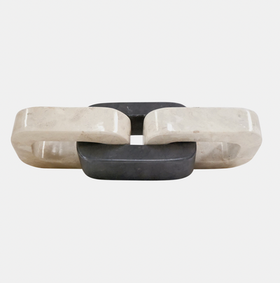 Marble 3 Linked Chain Dk GraY ivory