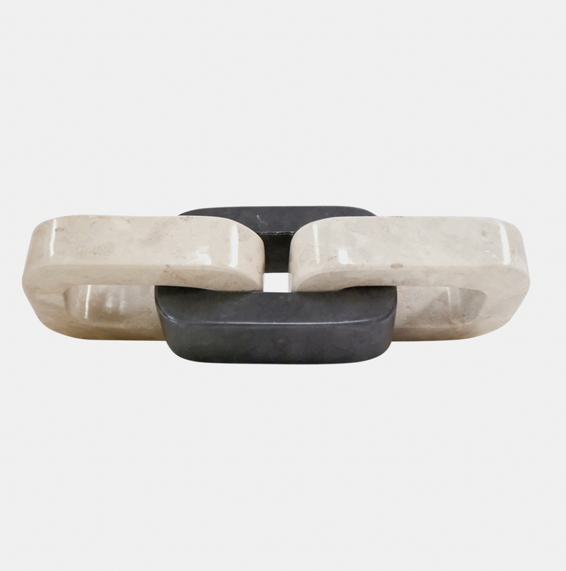 Marble 3 Linked Chain Gray ivory