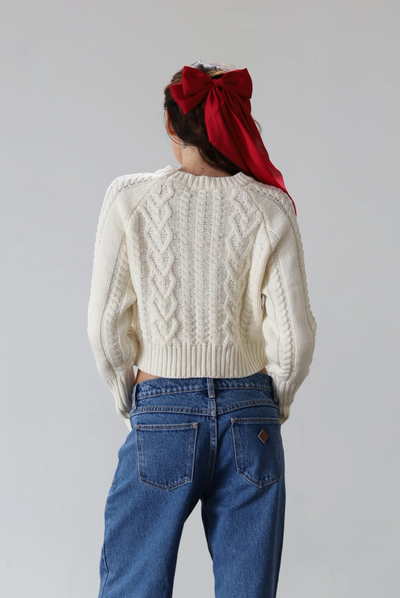 Heart Cut Out Sweater Ivory