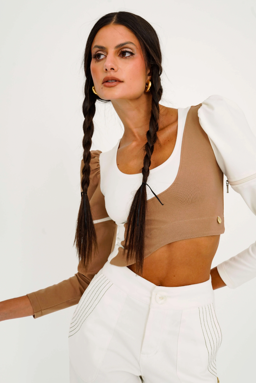 Mossy Cirque Top Ivory Nude