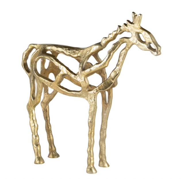 Metal 14"h Horse I llusion Sculpture Gold