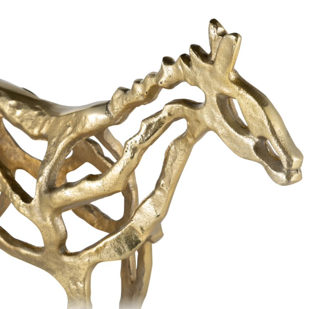 Metal 14"h Horse I llusion Sculpture Gold