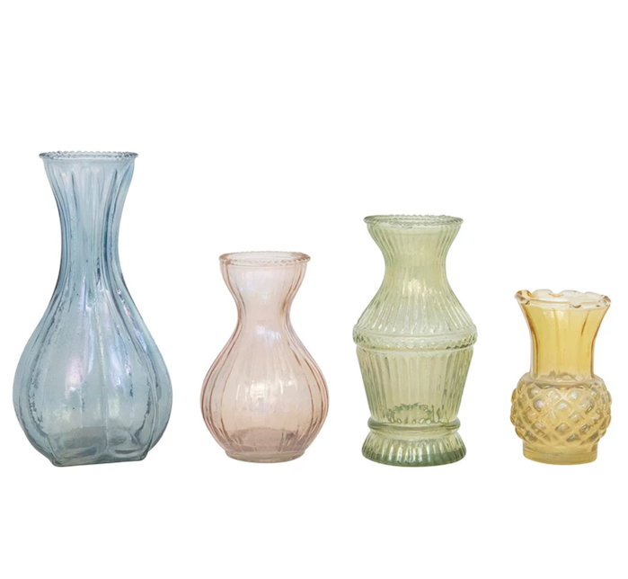 Debossed Glass Vases