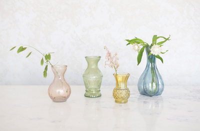 Debossed Glass Vases