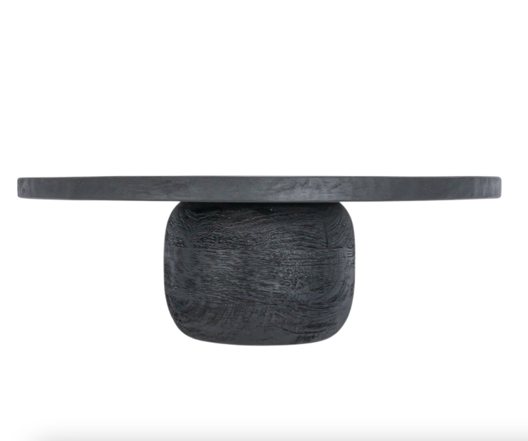 Mango Wood Pedestal Black