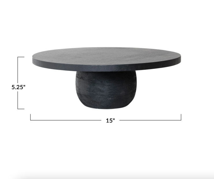 Mango Wood Pedestal Black