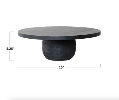 Mango Wood Pedestal Black