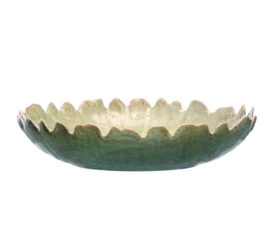 Stoneware Platter Scalloped Edge