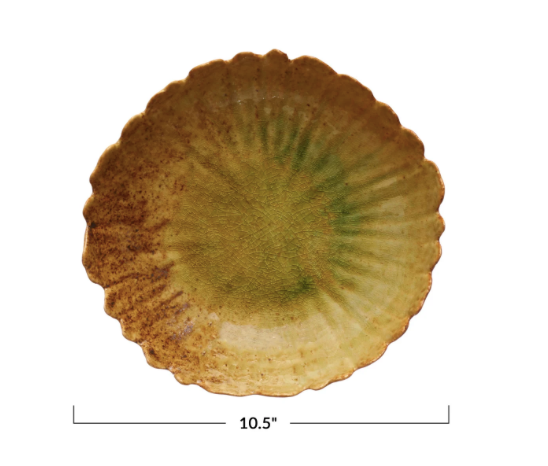 Stoneware Platter Scalloped Edge