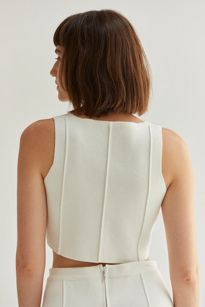 Ivy Knit Vest Top White
