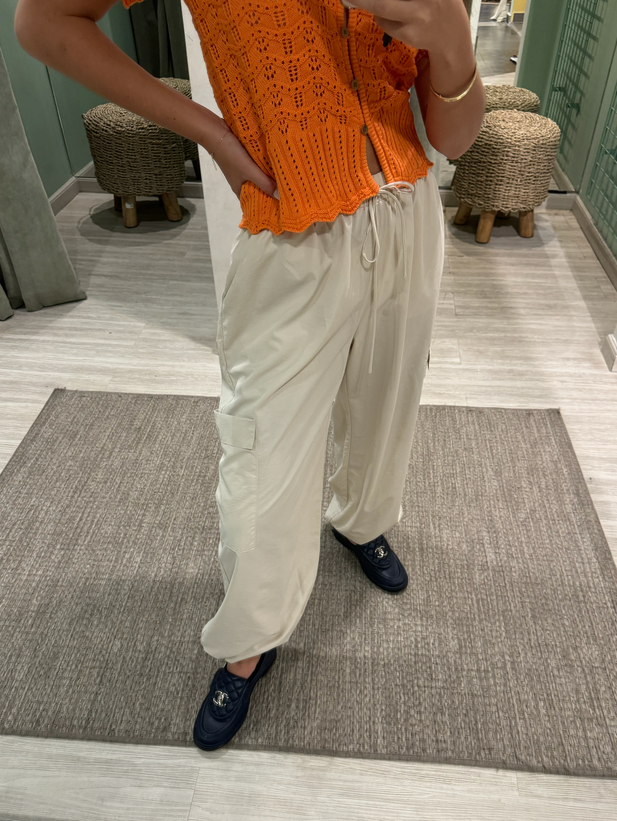 Airy Cargo Pant Cream