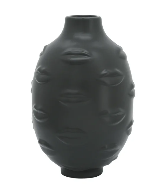 Lips Vase Black 6in