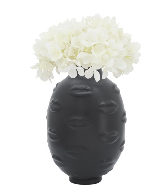 Lips Vase Black 6in