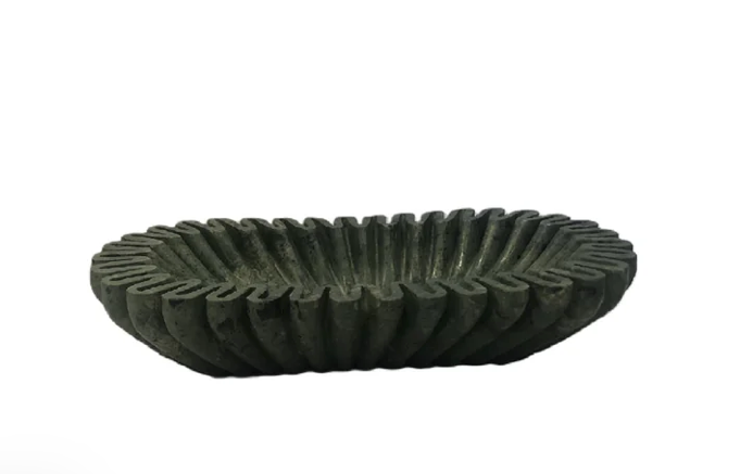 Arkin Wavy Marble Bowl Green 16inch