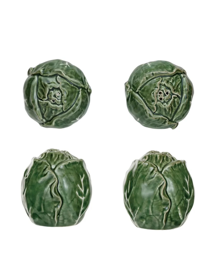 Cabbage Shaped Salt and Pepper Shakers