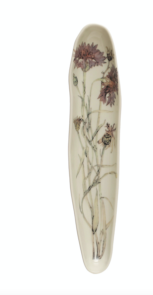 Stoneware Platter w Floral 1