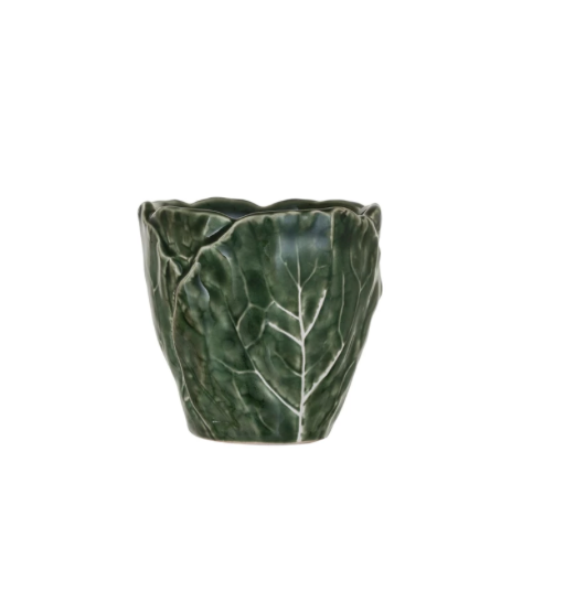 Stoneware Cabbage Shaped Planter
