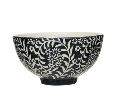 Bowl w Wax Relief Botanical Black 1