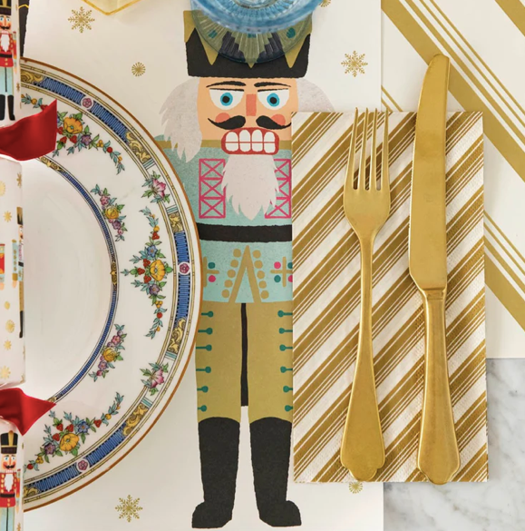 Gold Peppermint Stripe Guest Napkin