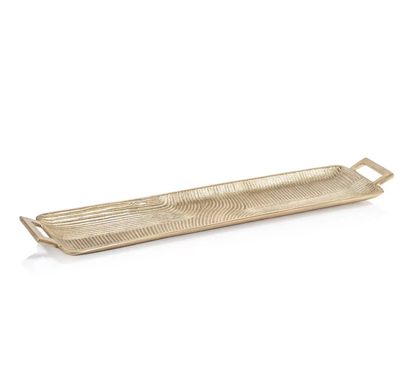 Golden Textured Aluminum Tray L
