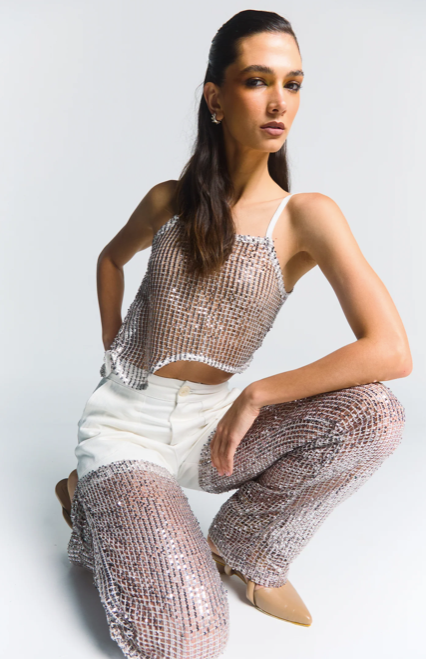 Zeteki Pant White Spearkle