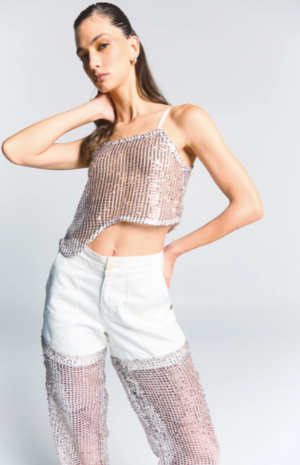 Zeteki Pant White Spearkle