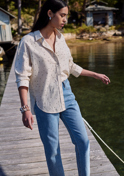 Polka Dot Shirt Natural