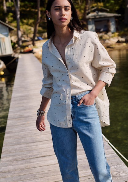 Polka Dot Shirt Natural