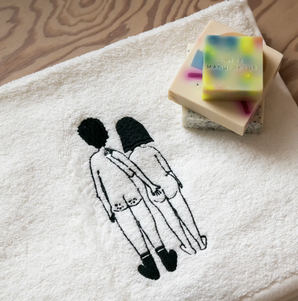 Guest Towel Naked Couple Back