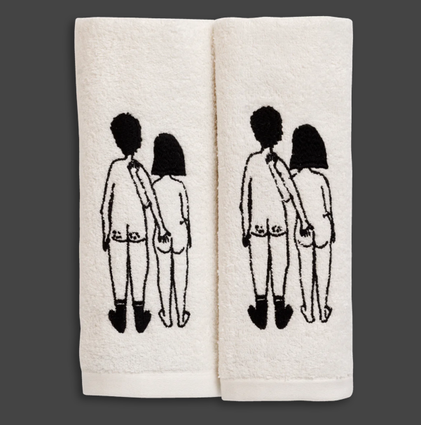 Guest Towel Naked Couple Back