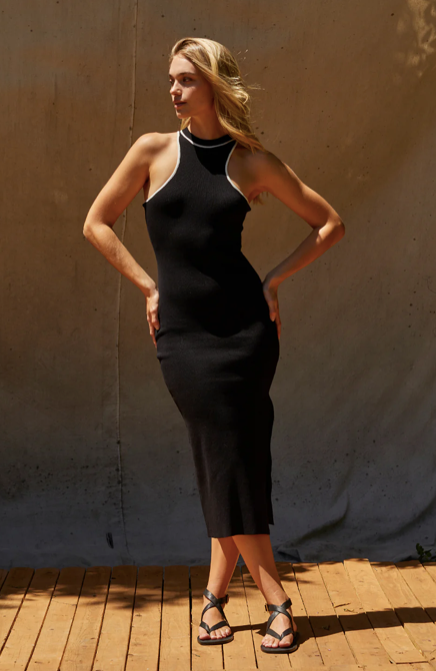 Shayla Racer Dress Black White