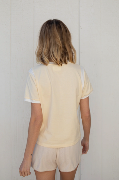 Tshirt With Contrast Line Butter L