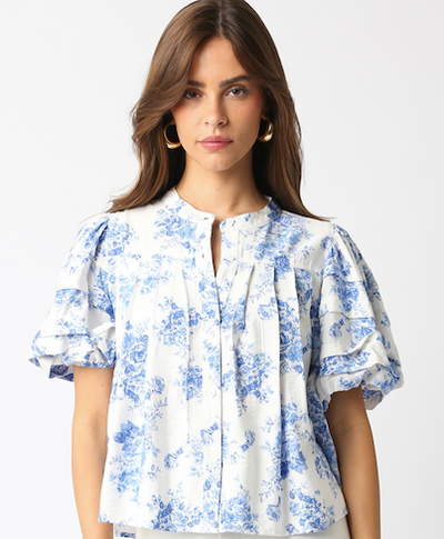 Eden Set Floral Off White Blue