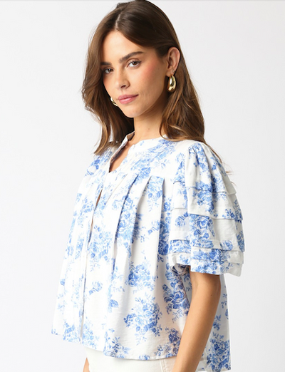 Eden Set Floral Off White Blue
