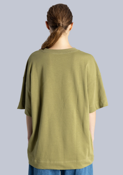 Logo Print Cotton T-Shirt Green