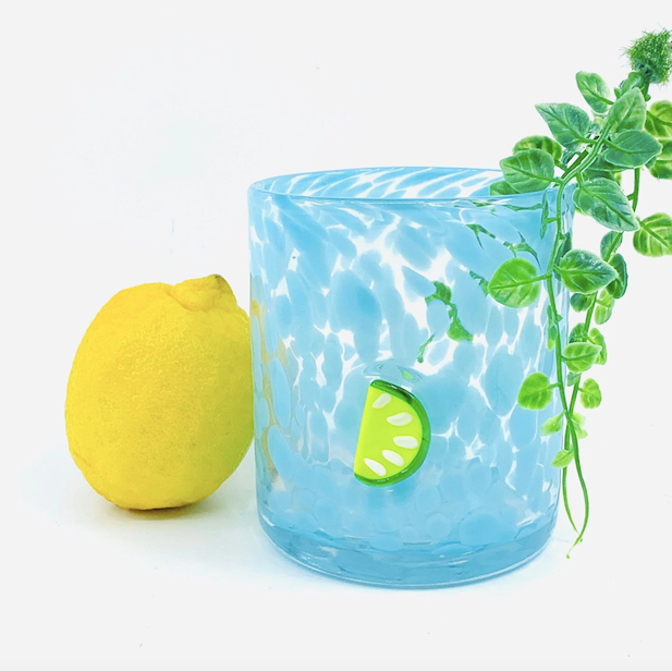 Lemon Slice Confetti Dof Glass