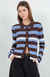 Cardigan Striped Brown White Blue