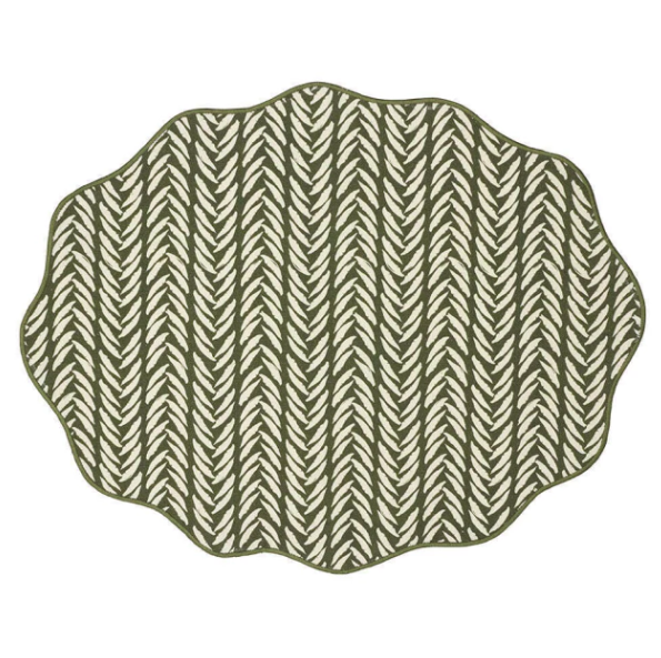 Placemat Fishbone Green