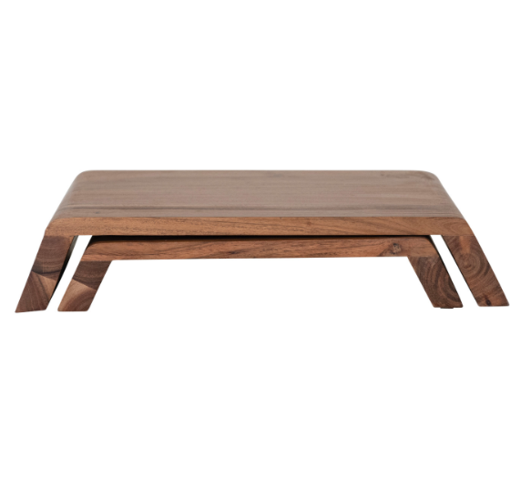 Acacia Wood Nesting Pedestal