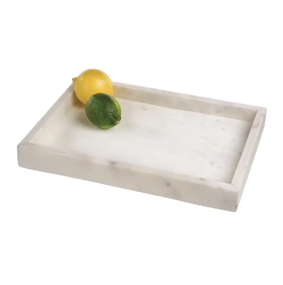 Marble Tank Tray 12x8" Opal White