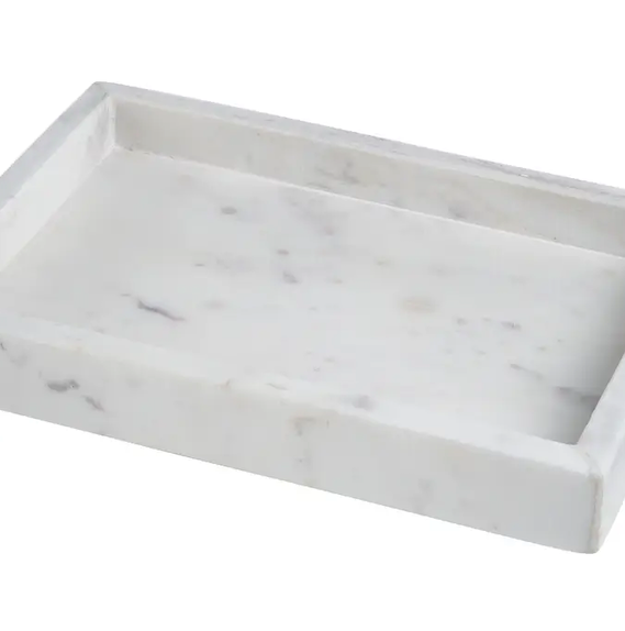 Marble Tank Tray 12x8" Opal White