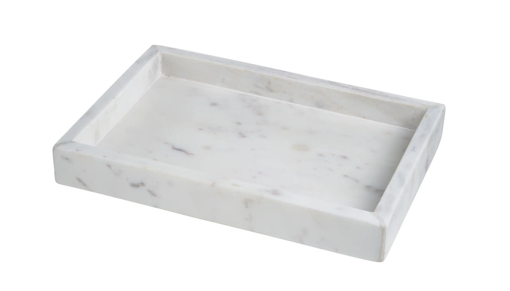Marble Tank Tray 12x8" Opal White