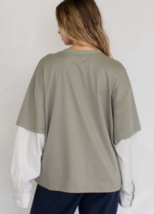 Mix Oversized Shirt Olive