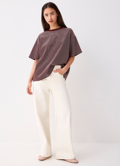 Clavel Stripe Shirt Burgundy