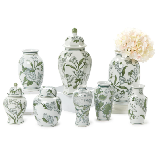 Julia Vases Lotus Green and White
