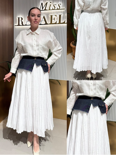 Beyaz Skirt Demin White