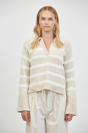 Maine Polo Sweater Off White