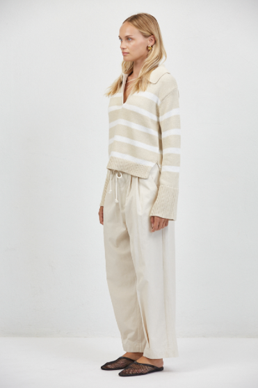 Maine Polo Sweater Off White