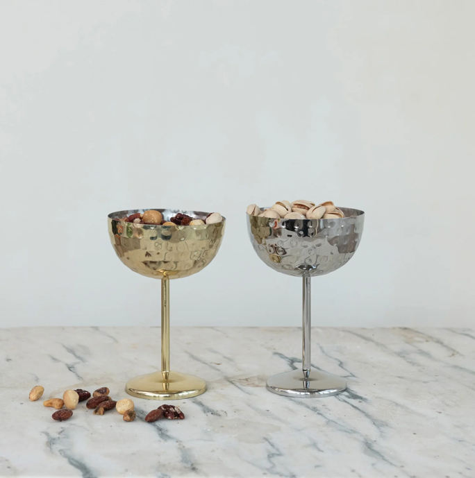 Hammered Stainless Steel Coupe Glass